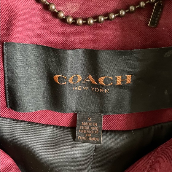 Coach Burgundy Trench Coat - Picture 5 of 8